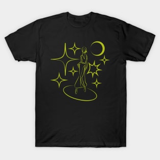 dancing girl with moon and stars T-Shirt